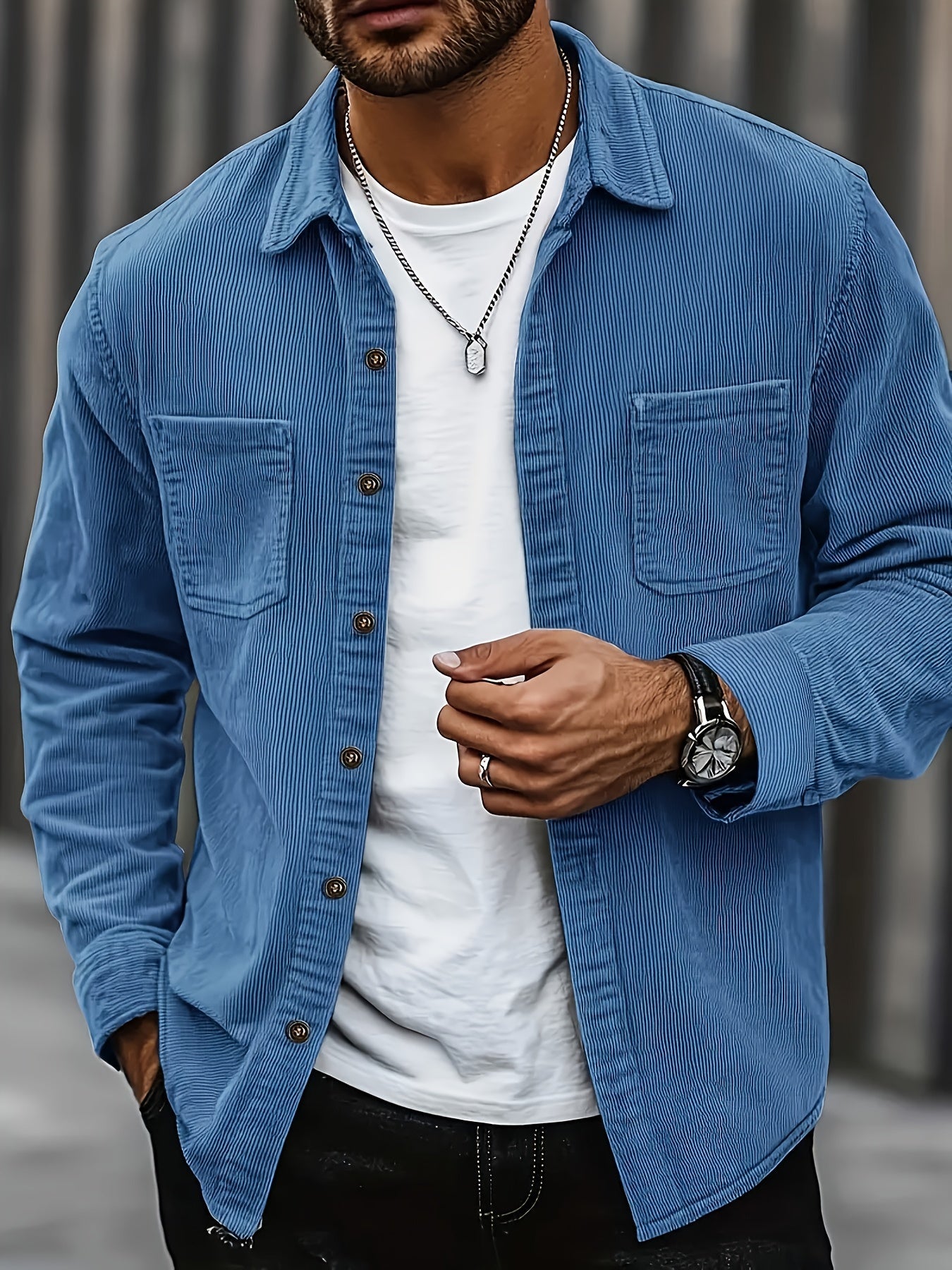 Lässige Cord-Strickjacke