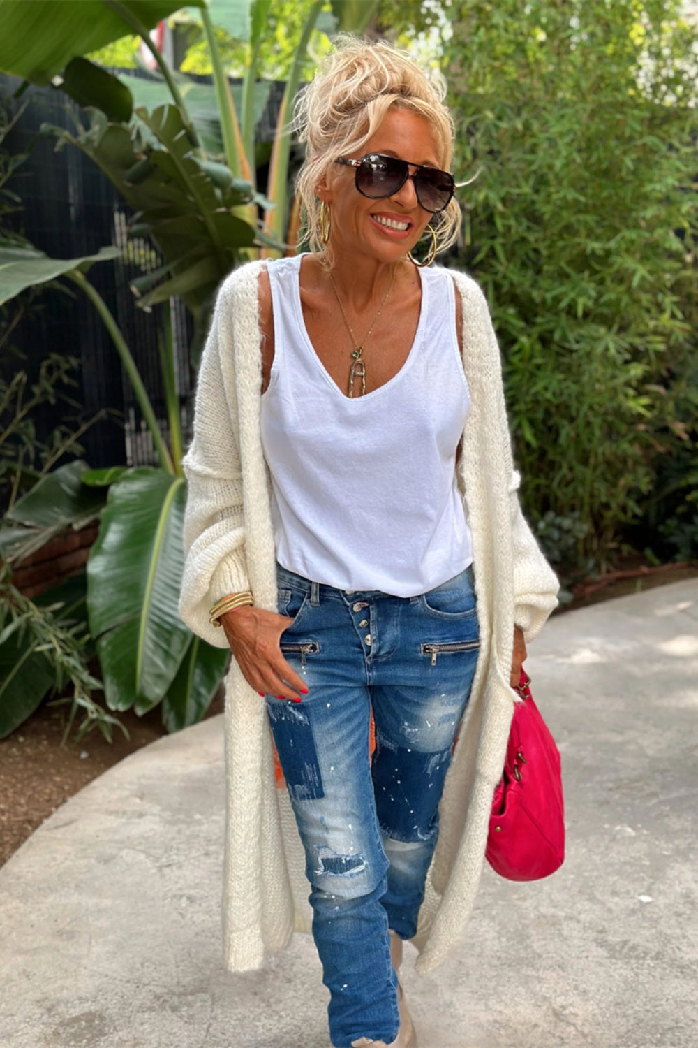 Lieblich - Übergroßer Strick-Langcardigan