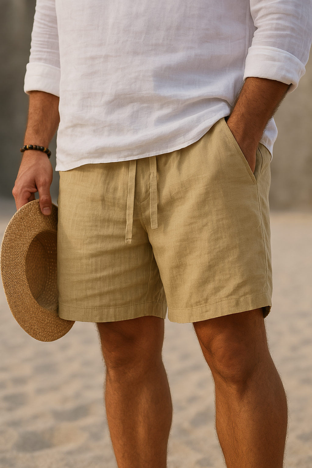 Elegante Leinen-Shorts