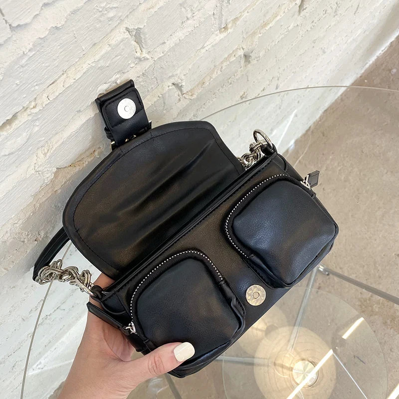 Retro Damen-Schultertasche mit Kette