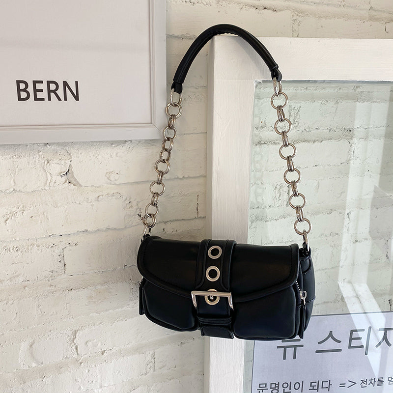 Retro Damen-Schultertasche mit Kette