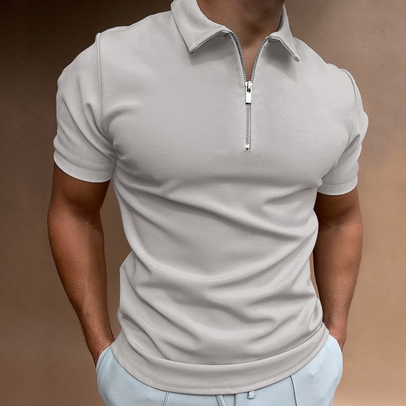 Reißverschluss-Poloshirt