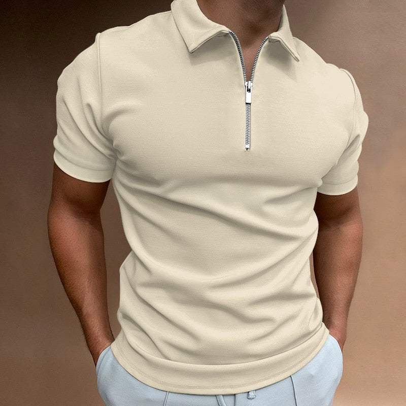 Reißverschluss-Poloshirt