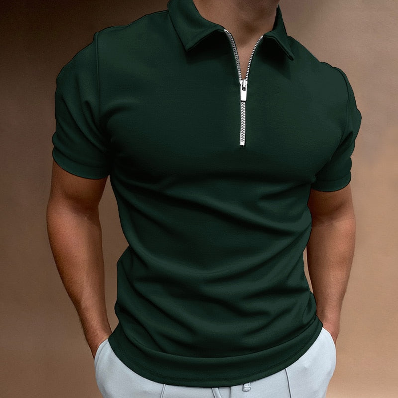 Reißverschluss-Poloshirt