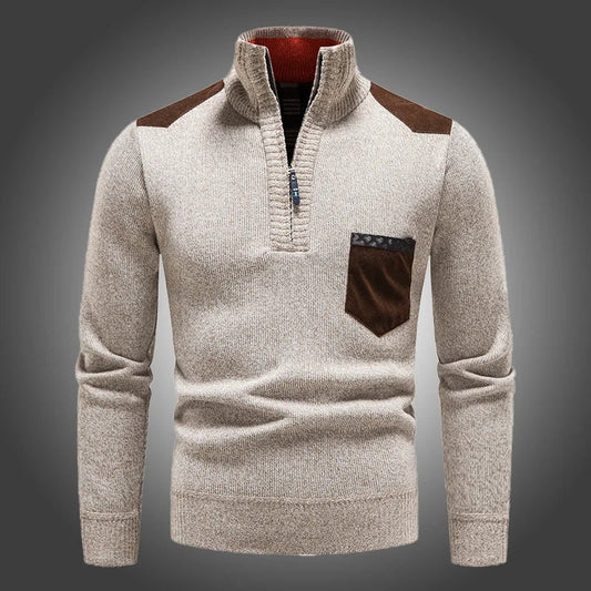 Pullover mit Reißverschluss aus Wolle