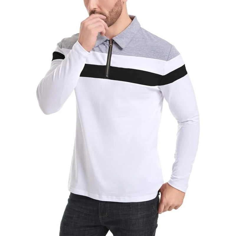 Elegant gestreifter Pullover mit Reißverschluss