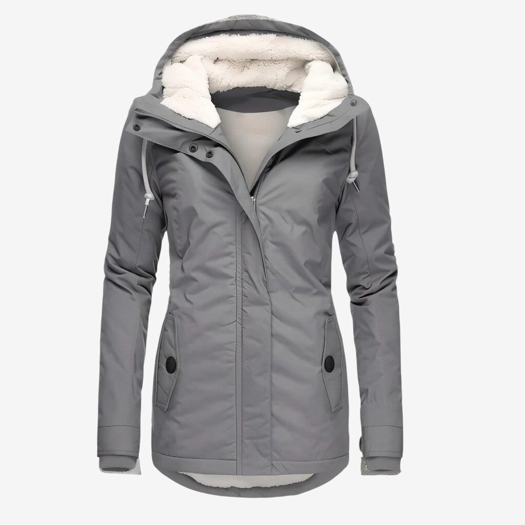 Beate - Wasserdichte Lange Jacke mit Kapuze und Futter