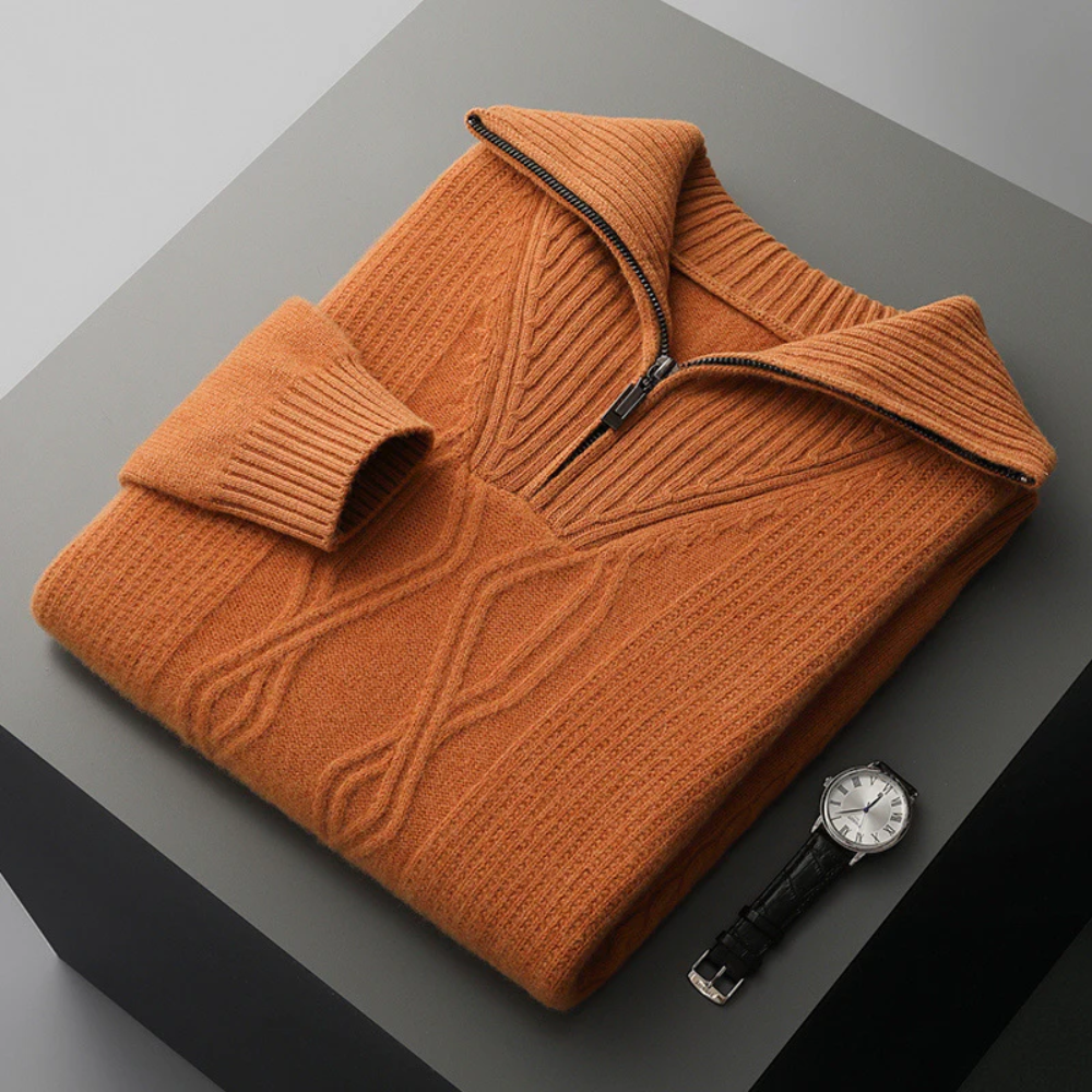 Taranto Pullover aus Merinowolle mit Reißverschluss