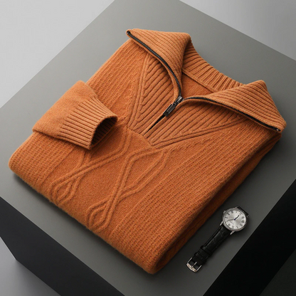 Taranto Pullover aus Merinowolle mit Reißverschluss