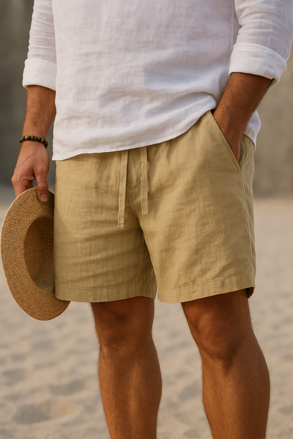 Elegante Leinen-Shorts